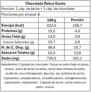 Chocolate - Cápsula Dolce Gusto compatible 16 Cáps.