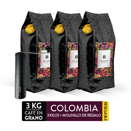 3 kg cafe Colombia + molinillo de regalo